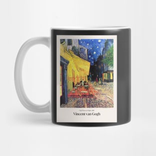 Cafe Terrace at Night by Van Gogh with text Mug